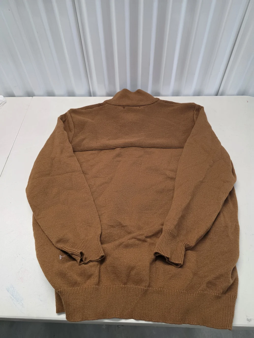 PJ PAUL JONES Sweater Mens Size XL 1/4 Quarter Zip Brown Knit Mock Pullover NEW